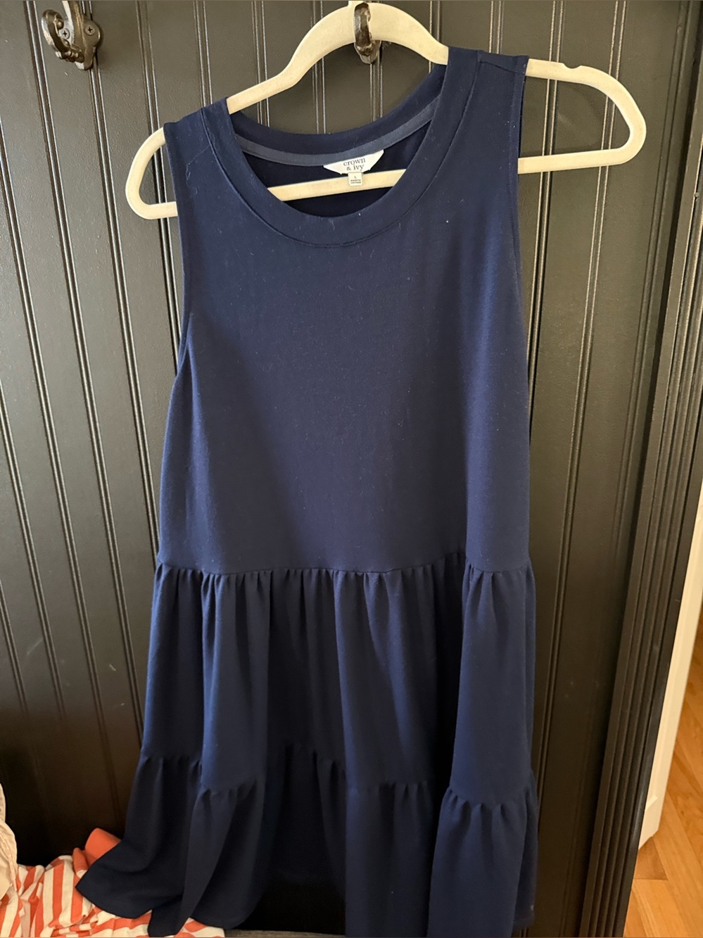 Navy Sleeveless Tiered Dress